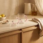 Monterey - Lot De 2 Mugs Flamant Roses - Verre Borosilicate - 420ml