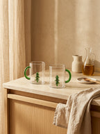 Monterey - Lot De 2 Mugs Sapins - Verre Borosilicate - 420ml