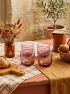 Eyden - Lot De 4 Gobelets 26 Cl - Verre Soufflé Bouche - Rose