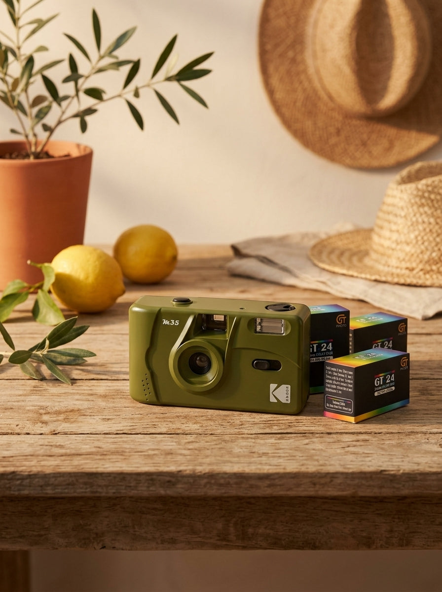 Appareil Photo Argentique - M35 - Vert Olive - 2 Pellicules Couleur Offertes - Kodak