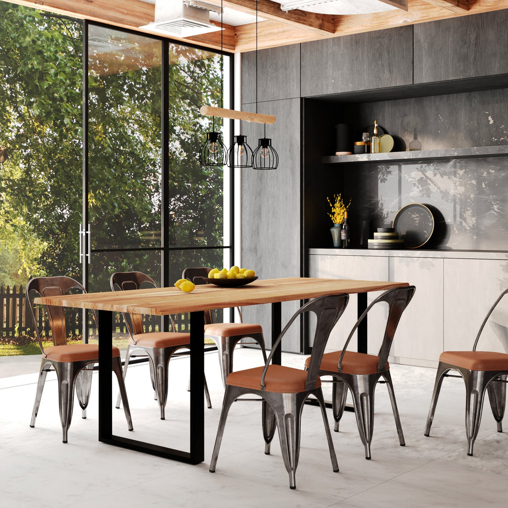 suspension abby en bois naturel et metal noir