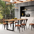 suspension abby en bois naturel et metal noir
