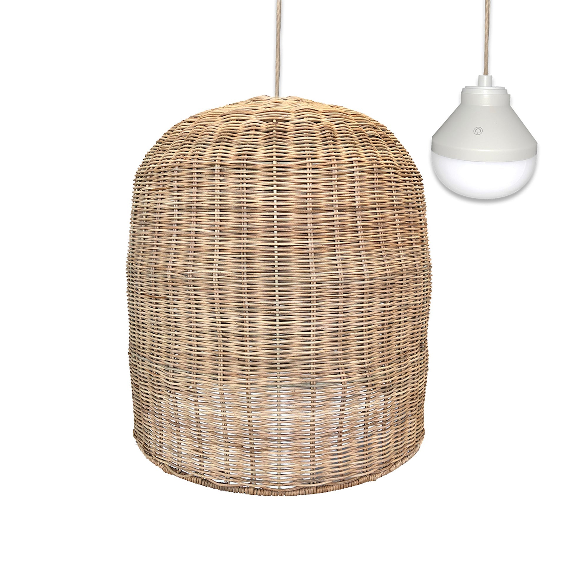 Giacomo - Suspension Sans Fil - Rotin - Beige