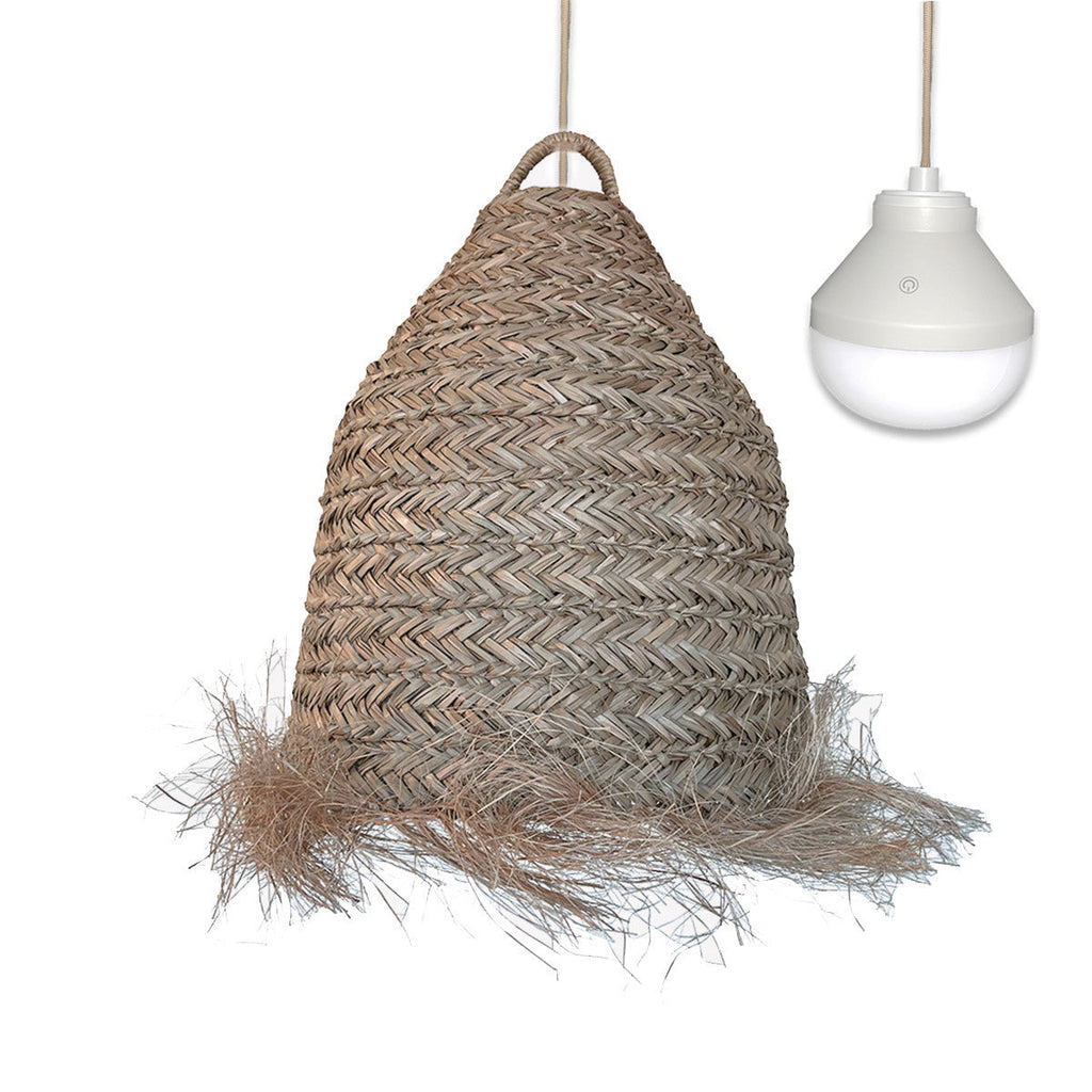 Anafi - Suspension Sans Fil - Jonc De Mer - Beige