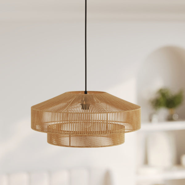 suspension clairia ronde en papier de corde 60 cm