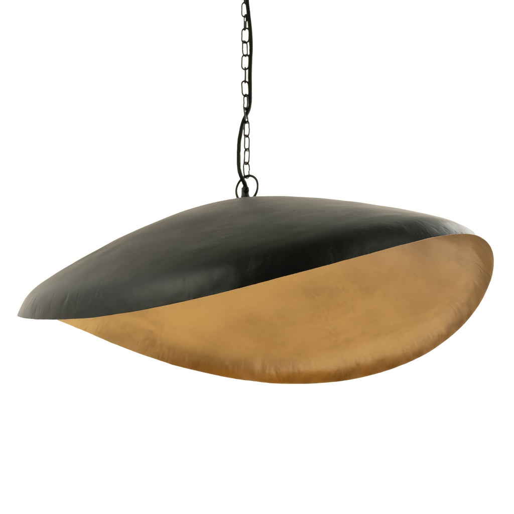 suspension en metal noir et dore pacha fond blanc