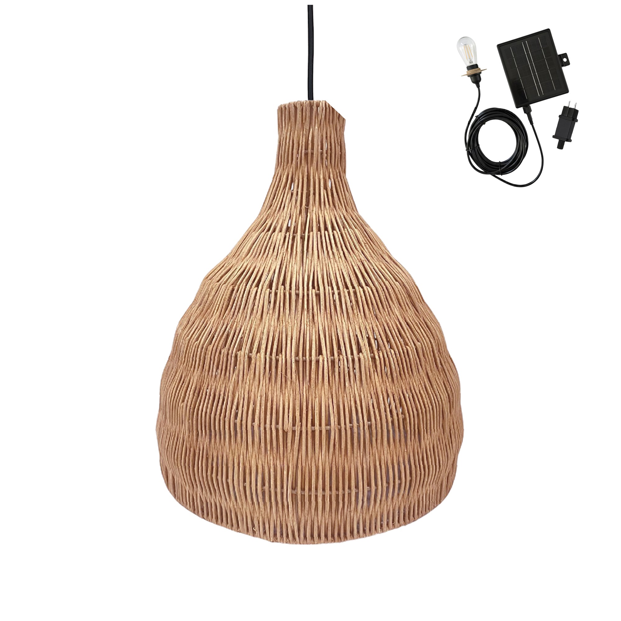 Bella - Suspension Solaire - Rotin - Beige