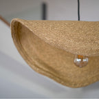 suspension maho en matiere naturelle et metal noir d 60 cm