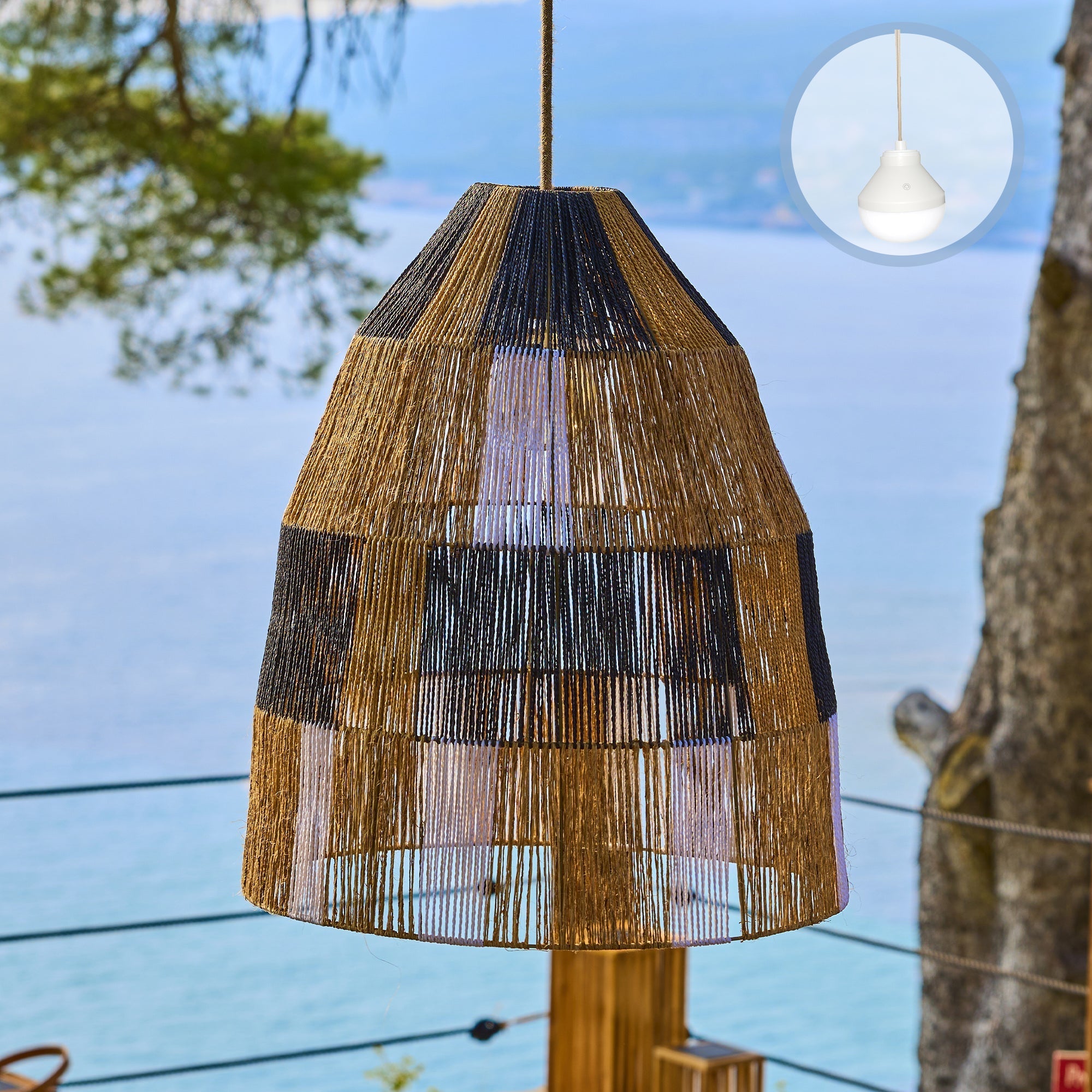 Zahara - Suspension Sans Fil - Corde - Beige