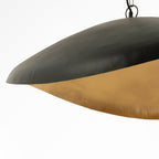 suspension pacha en metal noir et dore d 74 cm