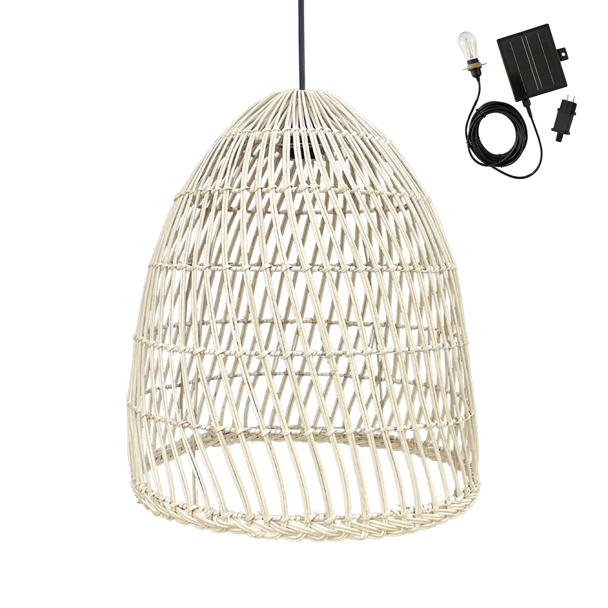 Paulo - Suspension Solaire - Rotin - Beige