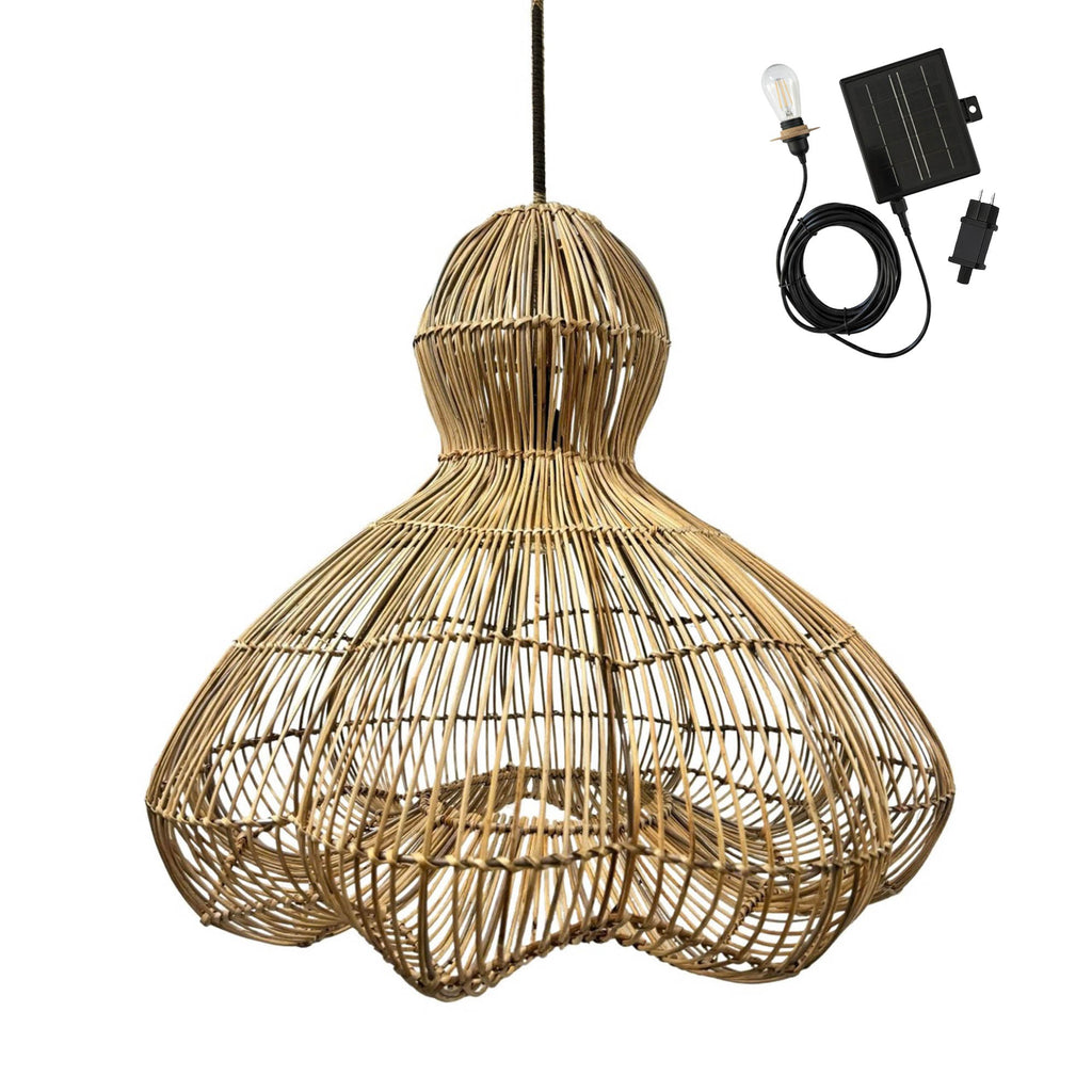 Ronda - Suspension Solaire - Rotin - Beige