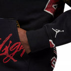 Sweat À Capuche Jordan Essential Fleece - Noir Et Rouge - Sweat Homme Textile