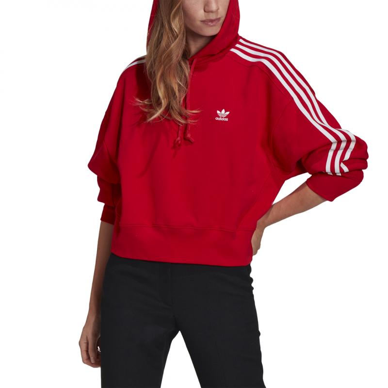 Sweat Ã Capuche Adidas Originals Adicolor Classics Crop - Rouge - Femme VETEMENT Adidas