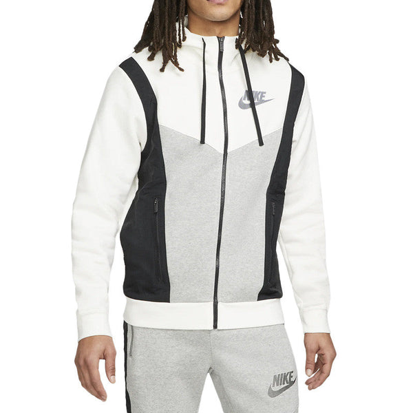 Sweat À Capuche Sportswear Hybrid Fleece - Blanc