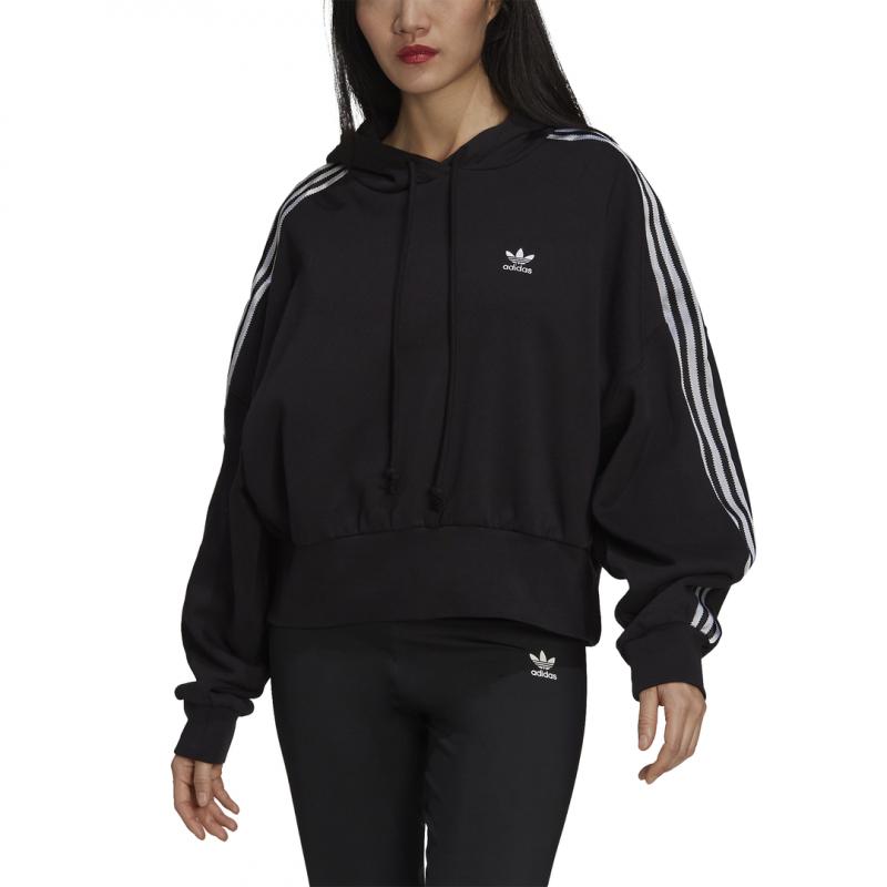Sweat Adidas Originals Adicolor Classics Satin Tape Cropped - Noir - Femme - Adidas - The Bradery