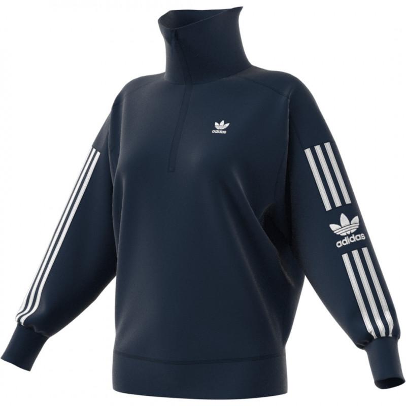 Sweat Adidas Originals Half-Zip - Bleu - Femme VETEMENT Adidas