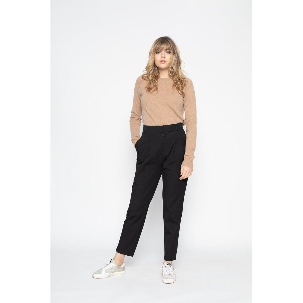 Sweat Col Rond Wilma Camel, 100% Cachemire, 2 Fils, Jersey - Femme - Perfect Cashmere - The Bradery