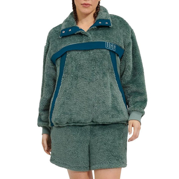 Sweat Gayel Sherpa Half Snap - Vert - Femme - UGG2 - The Bradery