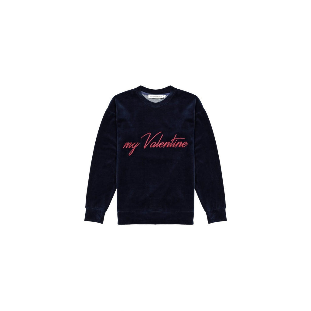 Sweat Keziah Velours Dark Blue My Valentine - Maille Et Sweats - Valentine Gauthier - The Bradery