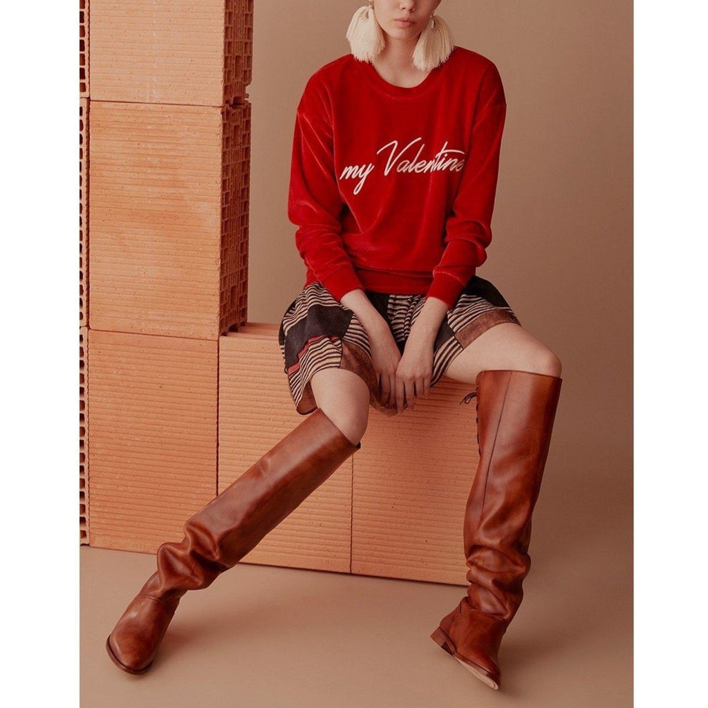 Sweat Keziah Velours Hot Sauce - Maille Et Sweats - Valentine Gauthier - The Bradery