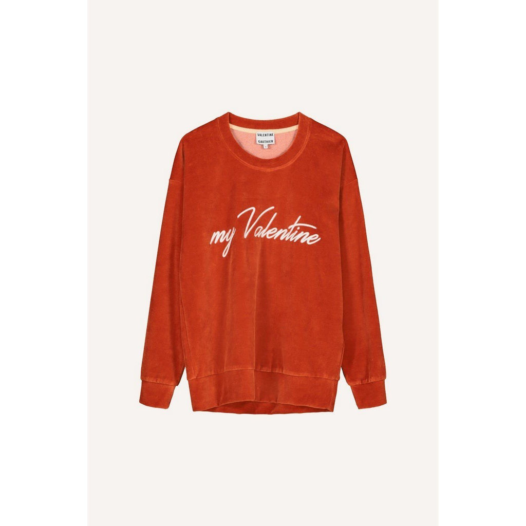 Sweat Keziah Velours Hot Sauce - Maille Et Sweats - Valentine Gauthier - The Bradery