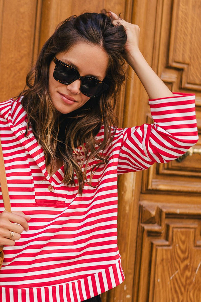 SWEAT MARSHALL MARIN ROUGE - Saaj Paris - The Bradery