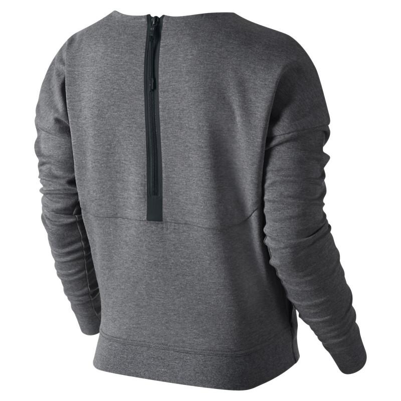 Sweat Nike Tech Fleece Crew - 685748-091 - Gris - Femme NIKE SWEAT FEMME TEXTILE Nike