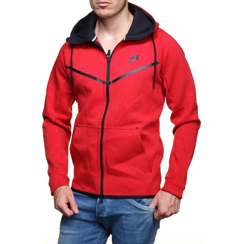 Sweat Nike Tech Fleece Windrunner - 805144-654 - Rouge - Homme NIKE SWEAT HOMME TEXTILE Nike