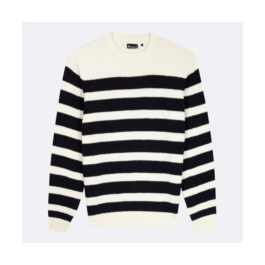 Sweatshirt Vercors Coton - Ecru/Bleu Marine - Homme - Faguo - The Bradery