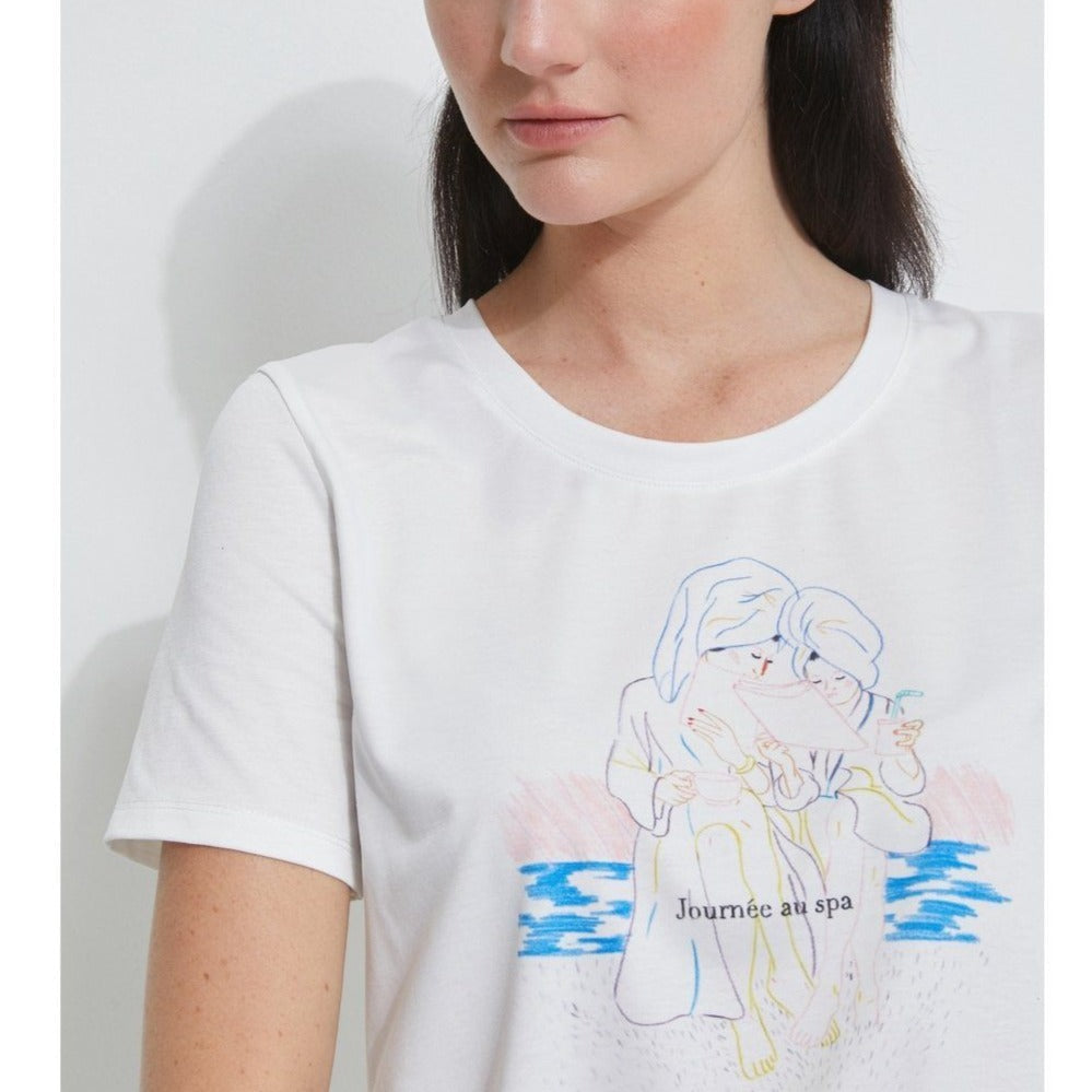 T-Shirt Message - Blanc - Femme TOPS ET T-SHIRTS Cyrillus