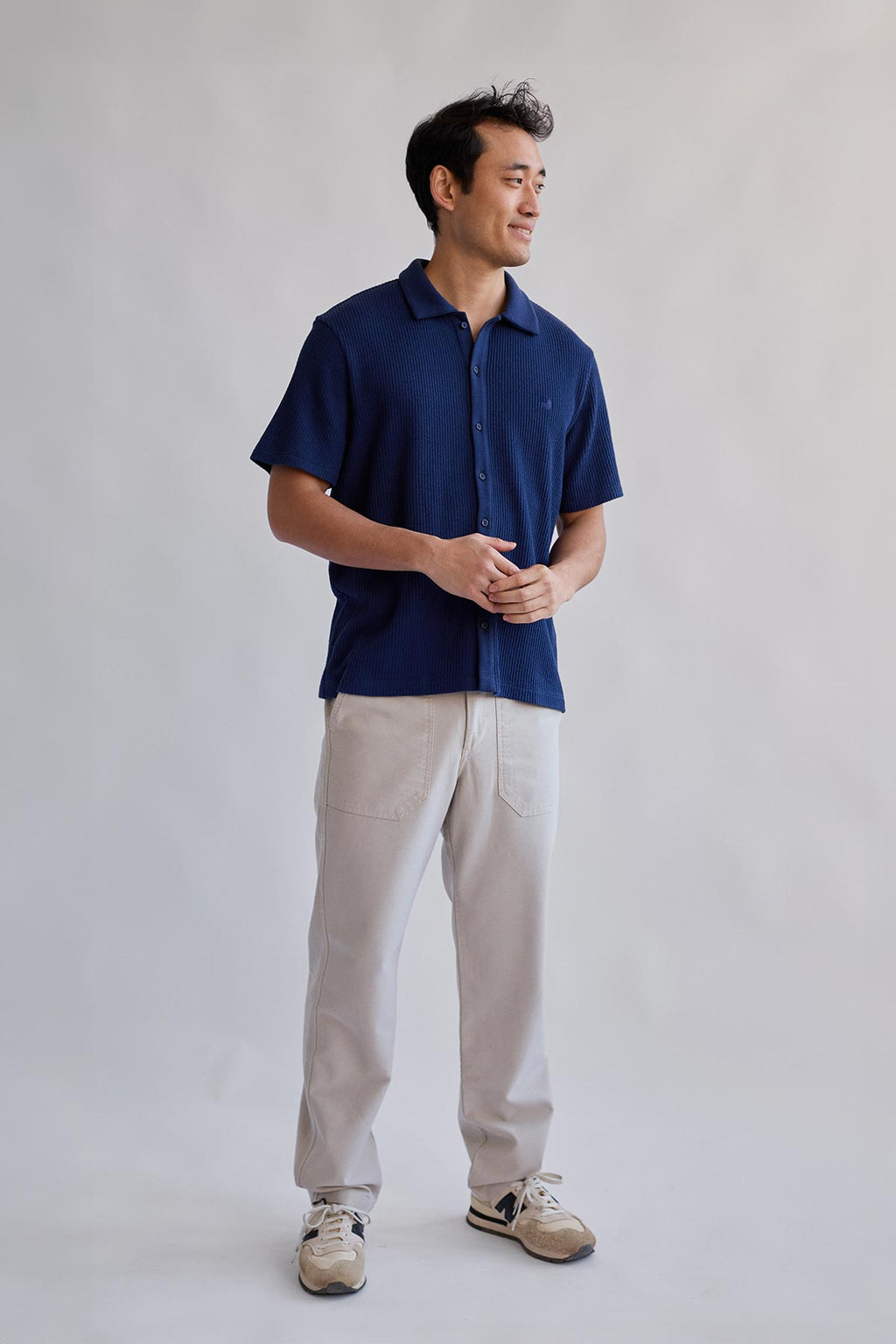ethical grey casual trousers