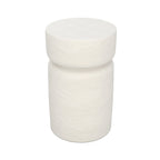 table appoint ronde tahiti en beton blanc fond blanc