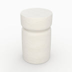 table appoint ronde tahiti en beton blanc