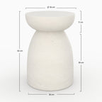 table basse blanche beton appoint ronde