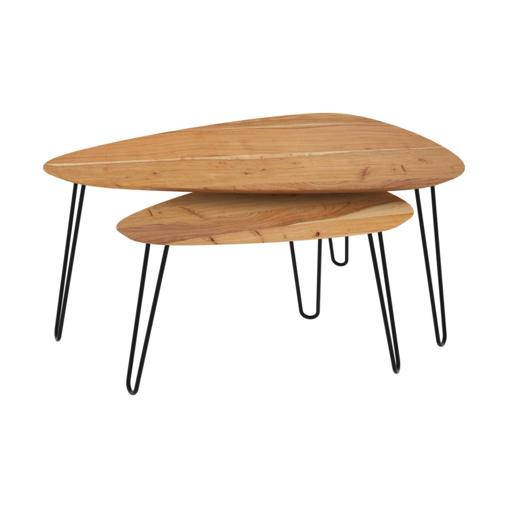 table basse gigogne kiwi en bois lot de 2