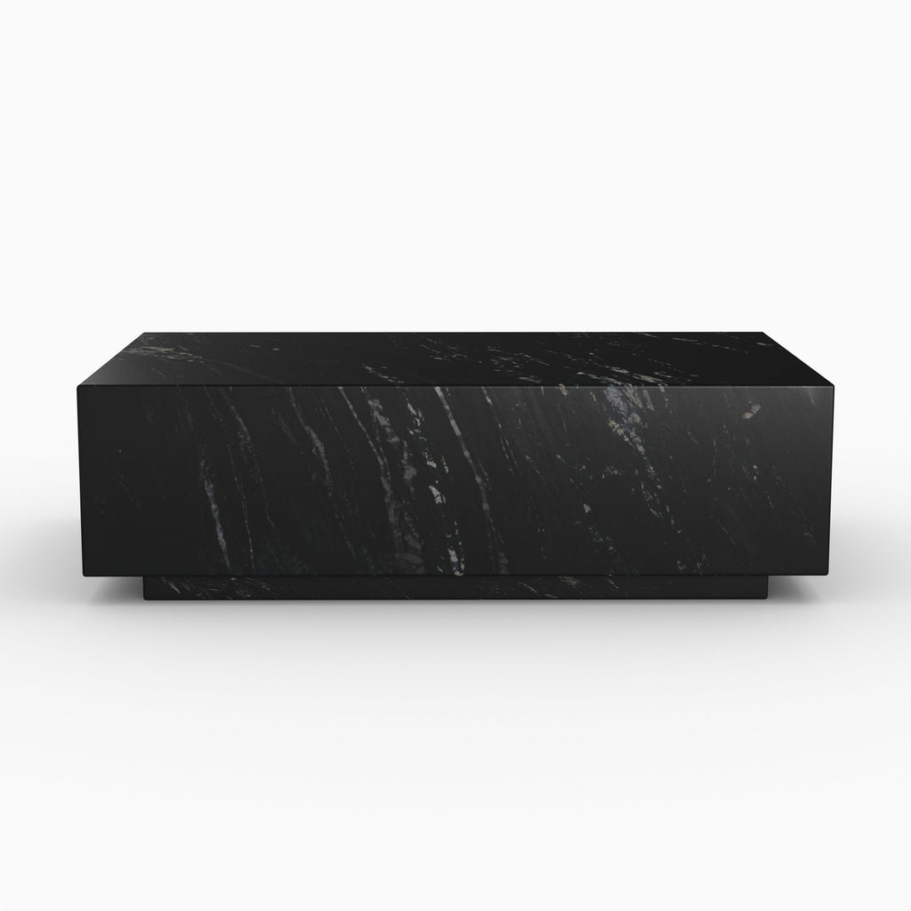 table basse noire en marbre rectangulaire izae