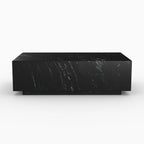 table basse noire en marbre rectangulaire izae