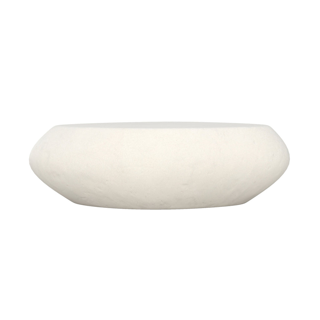 table basse ovale beton blanc maui 105cm