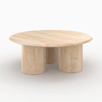 table basse ronde en bois de manguier sacha