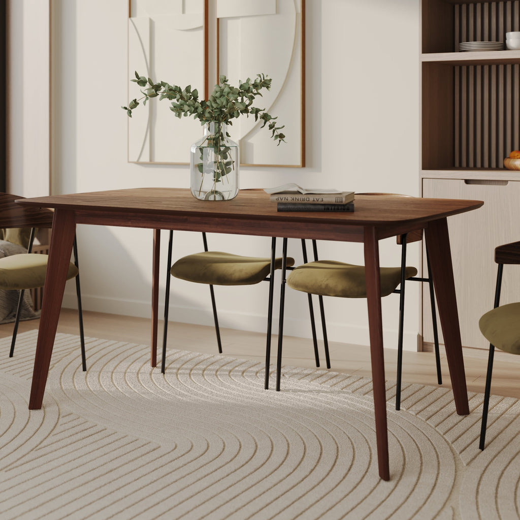 table bois fonce rectangulaire 150 cm oman