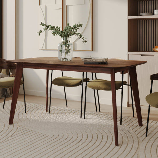 table bois fonce rectangulaire 150 cm oman
