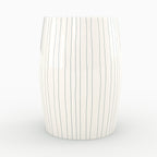 table d appoint nello ronde en metal blanc raye