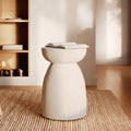 table d appoint ronde capri en beton blanc style grece epure minimaliste
