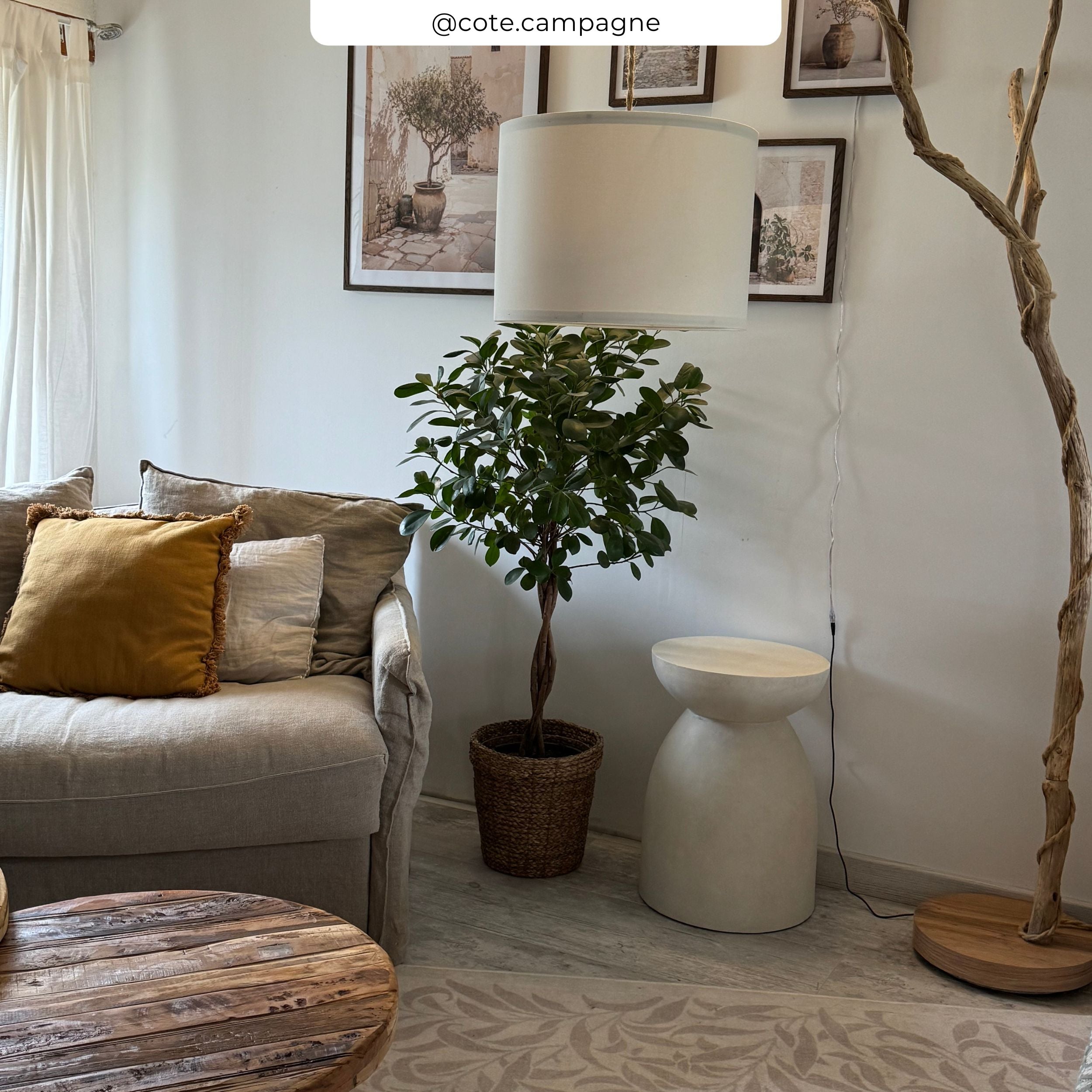 table d appoint ronde capri en beton blanc