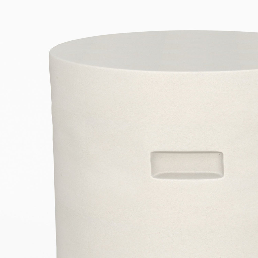 table d appoint ronde en beton blanc cylindre santorini