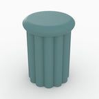 table d appoint ronde en metal bleu aglae