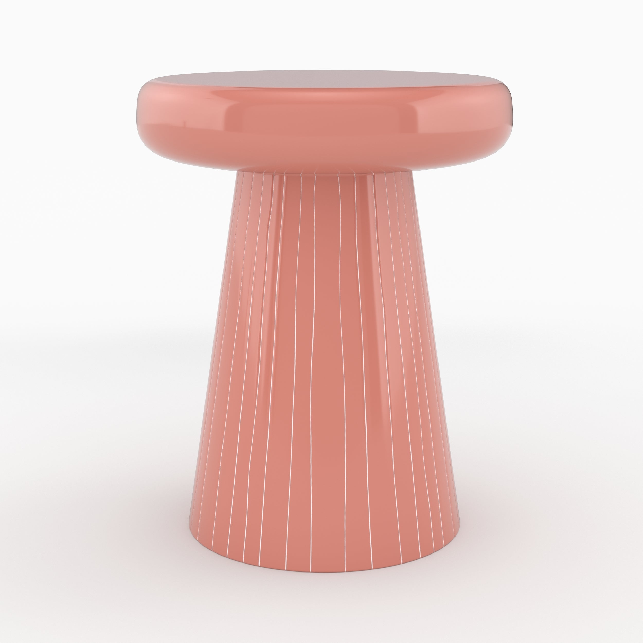 table d appoint rose et rayures blanches ronde adelie