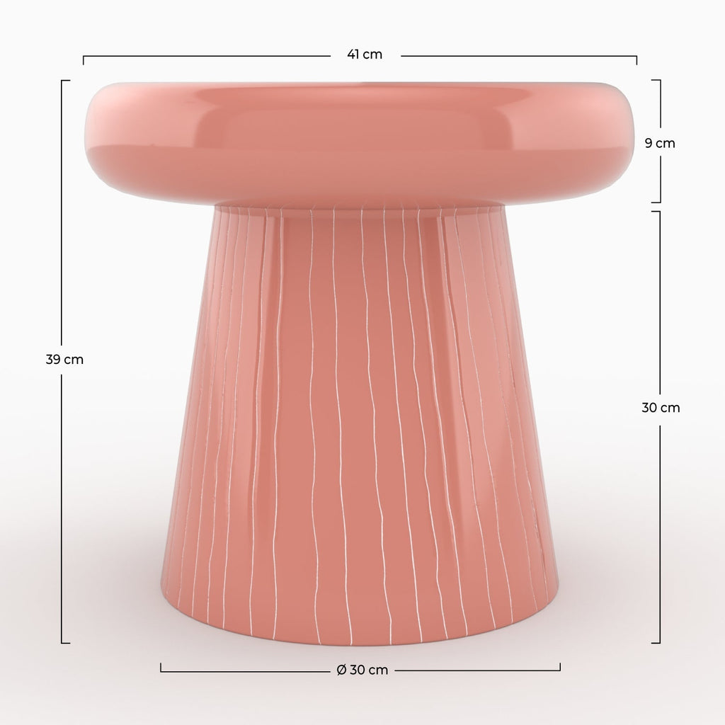 table d appoint rose rayee blanche en metal