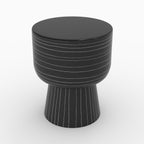 table d appoint zita noire rayee blanche